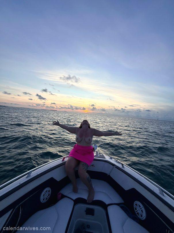 Wife flashing the boater
